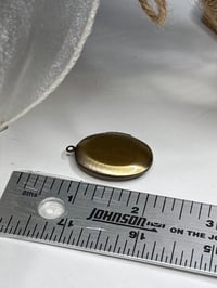 Image 3 of Antique-Rose, Japanese Glass | Brass Oval Locket | Victorian-Inspired Romantic Keepsake | 18x25mm