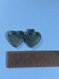 Image 3 of Heart-Shaped Sterling Silver Locket | Romantic Keepsake | Floral & Heart Design 