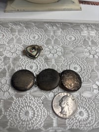 Image 3 of Vintage Locket Repair Lot – 2 Damaged Lockets, Heart &amp; Round, Jewelry Restoration Set
