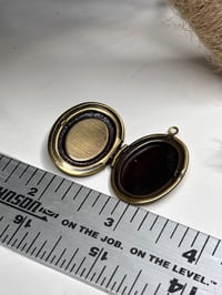 Image 4 of Antique-Rose Locket, Victorian Inspired Brass Oval | German Glass Finding | 18x25 