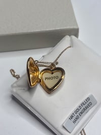 Image 4 of Dolphin Photo Locket Necklace – Gold Filled Memory Keepsake with Hand Etched Design