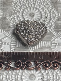 Image 1 of Sparkly Photo Locket: Marked AVON PC Romantic Gift Silver Tone