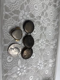 Image 4 of Vintage Locket Repair Lot – 2 Damaged Lockets, Heart &amp; Round, Jewelry Restoration Set