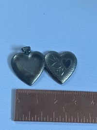 Image 4 of Heart-Shaped Sterling Silver Locket | Romantic Keepsake | Floral & Heart Design 