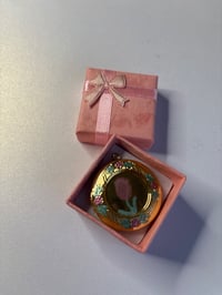 Image 5 of Pink Tulip Photo Locket | Pink &amp; Green Details | 