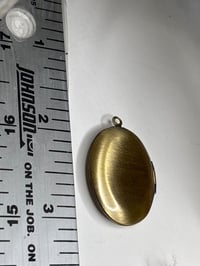 Image 5 of Antique-Rose Locket, Victorian Inspired Brass Oval | German Glass Finding | 18x25 