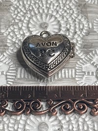 Image 2 of Sparkly Photo Locket: Marked AVON PC Romantic Gift Silver Tone