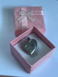 Image 5 of Heart-Shaped Sterling Silver Locket | Romantic Keepsake | Floral & Heart Design 