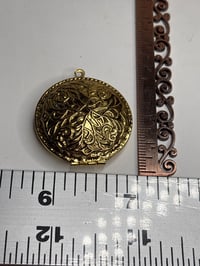 Image 1 of Photo Locket |Original Photo of Man with Cigar Grandpa Ornate Gold Circle