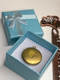 Image 1 of Romantic Keepsake: Yellow Butterfly Photo Locket with Yellow Pressed Flower Inside