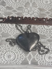 Image 2 of Heart Shaped Silver Locket with Intricate Design 