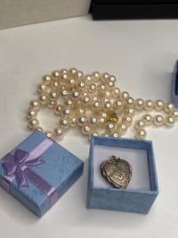 Image 6 of Vintage Heart Locket — 1/20 10K Gold Filled Over Silver, Engraved Bow Detail, Heirloom Keepsake