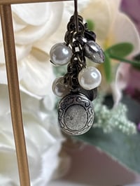 Image 2 of Vintage-Style Locket Earrings With Faux Pearls & Charms Unique 