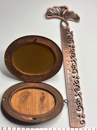 Image 3 of Photo Locket: Vintage Oval, Bronze, Patina 