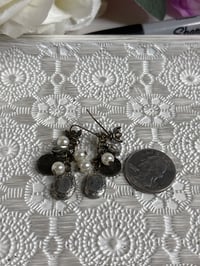 Image 3 of Vintage-Style Locket Earrings With Faux Pearls & Charms Unique 