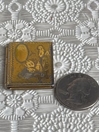 Image 3 of Antique Gold-Tone Book Locket with Floral Etching — Timeworn Patina & Vintage Charm