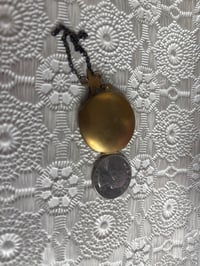 Image 2 of Memory Locket: Vintage Gold-Tone Perfume Zodiac Star Charm & Chain Photo Prayer