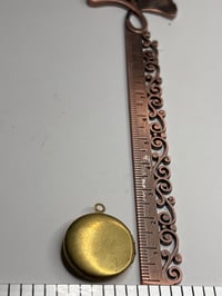Image 3 of Mini Doll Locket: Vintage Floral Design Bronze/Gold Color Circle