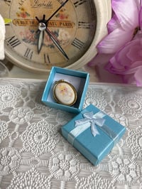 Image 2 of Precious Moments: Gold-Plated Oval Locket Painted Angel Cloud Halo Prayer