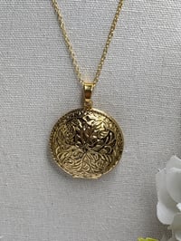 Image 4 of Photo Locket |Original Photo of Man with Cigar Grandpa Ornate Gold Circle