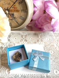 Image 1 of Photo Locket: Vintage Gold-Tone Heart  Engraved Floral Design