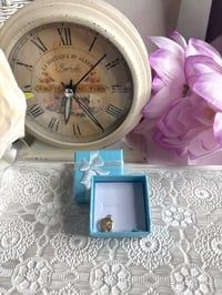 Image 1 of Vintage Miniature Gold-Tone Locket Pendant With Intricate Design Dainty Doll