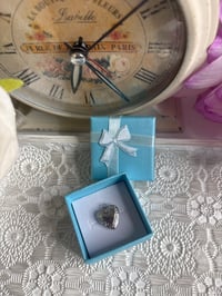 Image 1 of Romantic Heirloom Jewelry-Dainty Silver-Tone Photo Locket for Doll Tiny Keepsake