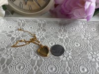 Image 4 of Gold Tone Heart Locket Necklace With Floral Engraving & Chain In Gift Box