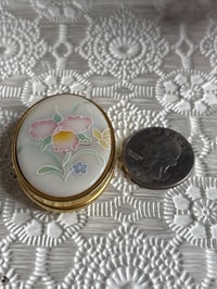 Image 1 of Romantic Photo Keepsake: Memory Locket Delicate Pastel Floral Design Pink 
