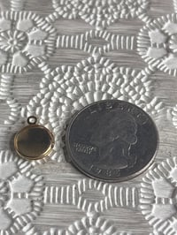 Image 3 of Vintage Miniature Gold-Tone Locket Pendant With Intricate Design Dainty Doll