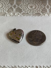 Image 2 of Photo Memory Locket: Sterling Silver Grandma Pink Green Accents 