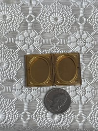 Image 6 of Antique Gold-Tone Book Locket with Floral Etching — Timeworn Patina & Vintage Charm