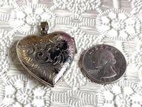 Image 2 of Romantic Photo Keepsake: Memory Locket Heart Shaped Intricate Engraving 
