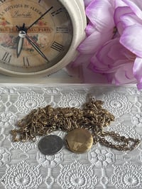 Image 4 of Photo Keepsake: Vintage Gold-Tone Multi-Strand Necklace  Engraved Locket Pendant