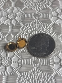 Image 4 of Vintage Miniature Gold-Tone Locket Pendant With Intricate Design Dainty Doll