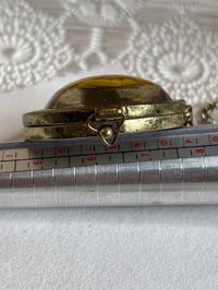 Image 4 of Photo Locket: Vintage Pressed Yellow Daisy Bronze Necklace Botanical Jewelry