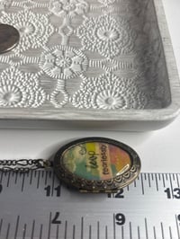 Image 4 of Antique Photo Keepsake: Bronze Locket Necklace With "Leap Fearlessly" Quote & Chain