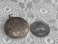 Image 2 of Antique Brass Locket • Keepsake Photo Pendant • Vintage Gift for Her • Romantic Jewelry