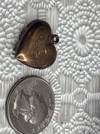 Image 2 of 12K GF Sterling Vintage Heart-Shaped Locket Engraved KJ & I Love You