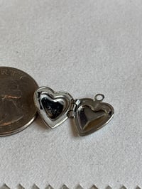 Image 4 of Vintage Heart-Shaped Silver Mini Locket Charm Pendant