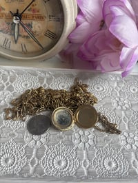 Image 6 of Photo Keepsake: Vintage Gold-Tone Multi-Strand Necklace  Engraved Locket Pendant