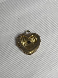 Image 2 of Vintage Small Gold-Tone Heart-Shaped Locket Pendant Space for a Small Jewel 