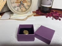 Image 2 of Small Vintage Brass Oval Brushed Pattern Locket Pendant In Gift Box