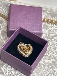 Image 4 of Victorian-Style Heart Locket • Brass Photo Pendant • Timeless Sentimental Keepsake Cherub