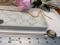 Image 5 of Vintage Bronze Locket Necklace Pressed Flower Inside Proverb 31:25 