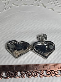 Image 4 of Heart-Shaped Silver-Tone Locket Pendant Necklace Jewelry Gift