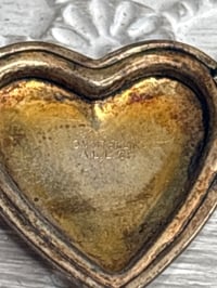Image 4 of 12K GF Sterling Vintage Heart-Shaped Locket Engraved KJ & I Love You