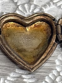 Image 5 of 12K GF Sterling Vintage Heart-Shaped Locket Engraved KJ & I Love You