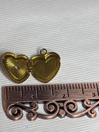Image 6 of Vintage Small Gold-Tone Heart-Shaped Locket Pendant Space for a Small Jewel 