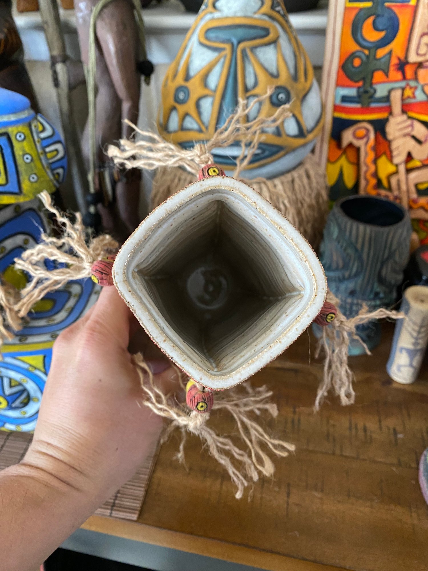 Image of 4 Sided Yellow and Red PNG Shield Mug - “PNG P.O.P.” - US Shipping Included 